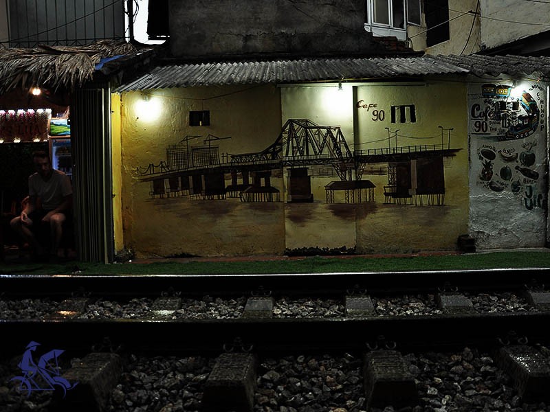 Walking along Hanoi Train Street