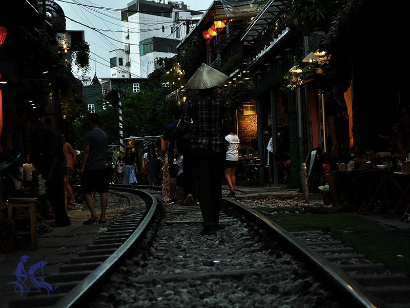 Walking along Hanoi Train Street