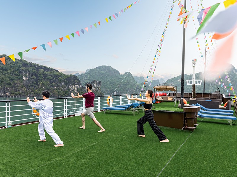 Tai Chi on sundeck
